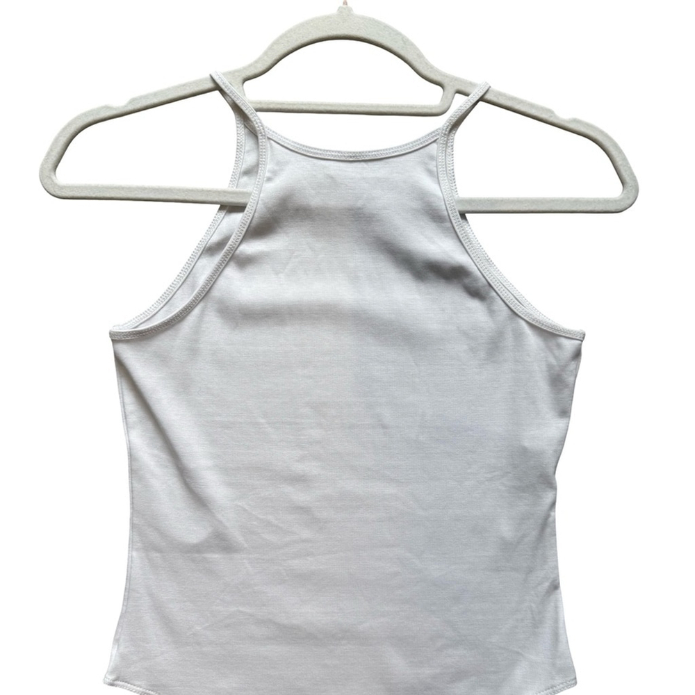 Zara Classic White Bodysuit Size S Stretchy Minimalist Neutral Casual Essential - Picture 8 of 11